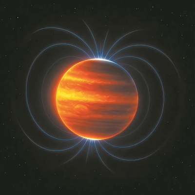 木星磁场（艺术图）。图片来源：物理学家组织网