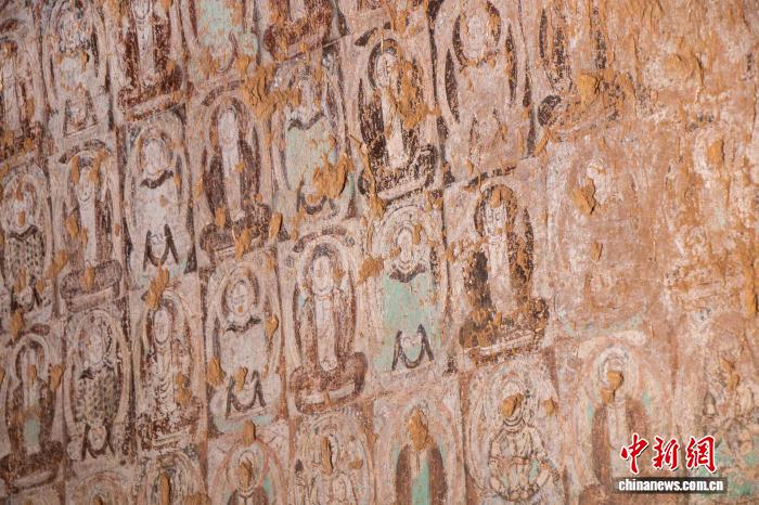 图为石窟内的壁画。赵凯 摄