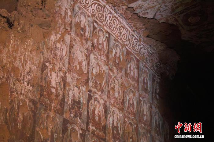 图为石窟内的壁画。赵凯 摄